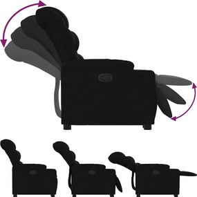 vidaXL Πολυθρόνα Ανακλινόμενη με Ανύψωση Μαύρη Υφασμάτινη