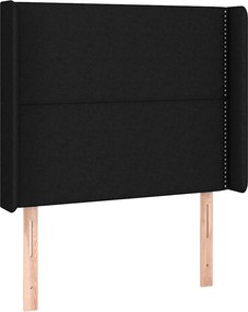 vidaXL Κρεβάτι Boxspring με Στρώμα &amp; LED Μαύρο 100x200 εκ. Υφασμάτινο