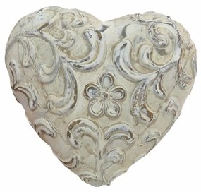 Διακοσμητική Καρδια Πέτρινη Κρεμ-Γκρι-Χρυσό Art Et Lumiere 16,5x14x6εκ. 03749
