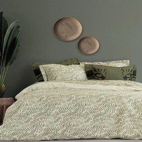 Παπλωματοθήκη Lebrand (Σετ 3τμχ) Olive Nima Queen Size 220x240cm 100% Βαμβακοσατέν