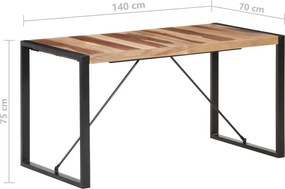 vidaXL Τραπεζαρία 140 x 70 x 75 εκ. από Μασίφ Ξύλο