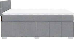 vidaXL Κρεβάτι Boxspring με Στρώμα Ανοιχτό Γκρι 140x190 εκ. Υφασμάτινο