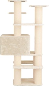 vidaXL Δέντρο γάτας με στύλους ξύρας Κρεμ 161 cm