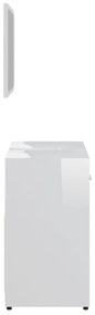 vidaXL Σετ Επίπλων Μπάνιου Γυαλιστερό λευκό από Επεξεργασμένο Ξύλο