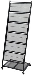 vidaXL Ραφιέρα Περιοδικών Μαύρη Α4 47,5 x 43 x 133 εκ.