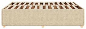 vidaXL Σκελετός Κρεβατιού Χωρίς Στρώμα Κρεμ 160x200 εκ. Υφασμάτινο