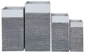 WOODWELL FLOWER POT-10 Set 4 τεμαχίων: 20x20x50 + 27x27x60 + 34x34x70 + 41x41x80 Απόχρωση Black Wash Set 4 τεμαχίων Ε6309,S