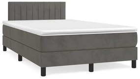 ΚΡΕΒΑΤΙ BOXSPRING ΜΕ ΣΤΡΩΜΑ ΣΚΟΥΡΟ ΓΚΡΙ 120X200 ΕΚ. ΒΕΛΟΥΔΙΝΟ 3141414