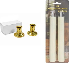 Σετ 2 Κεριών LED Ηλεκτρονικών Σπιράλ 19cm - LED Spiral Electronic Candles Set