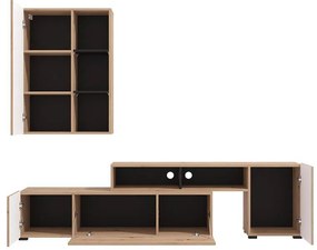 Κέντρο Ψυχαγωγίας - Σύνθεση Balos Artisan Oak - Μαύρο 199x42x163 εκ.