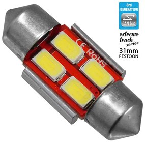 Σωληνωτός LED Extreme Truck Series Can-Bus 3ης Γενιάς 31mm 3w 24V Ψυχρό Λευκό 6000k GloboStar 81341