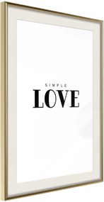 Αφίσα - Simple Love - 20x30 - Χρυσό - Με πασπαρτού