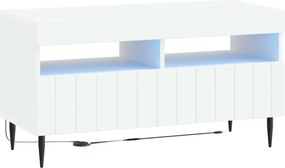 vidaXL Ντουλάπα LED Τηλεόρασης Λευκό Επεξεργασμένο Ξύλο