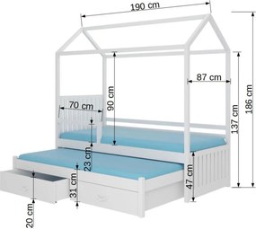 Κρεβάτι παιδικό Umea-180 x 80-Με προστατευτικό-Gkri