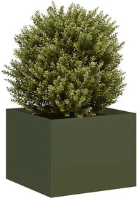 vidaXL Ζαρντινιέρα Λαδί 40x40x30 εκ. από Χάλυβα