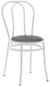Καρέκλα &quot;WIEN&quot; από μέταλλο/τεχνόδερμα σε λευκό/μαύρο χρώμα 39x85