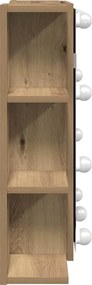 vidaXL Ντουλάπι καθρέφτη με LED Artisan Oak 70x16,5x60 cm
