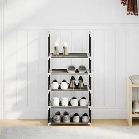Ράφι παπουτσιών 5 επιπέδων μαύρο 44x28x94 cm μη υφασμένο ύφασμα - Μαύρο
