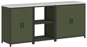 vidaXL Σετ Αποθήκευσης Κουζίνας 3 pcs Ελιά Πράσινη 210 x 50 x 92 εκ