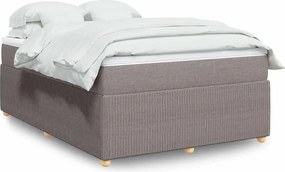 vidaXL Κρεβάτι Boxspring με Στρώμα Taupe 160x200 εκ. Υφασμάτινο