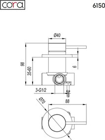 Cora Cosmo 6150 Gold Brushed PVD - Μικτης εντοιχισμου 1 εξοδου