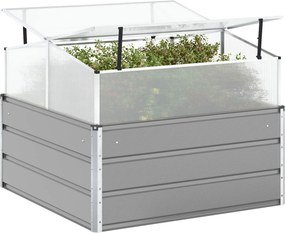 vidaXL Γλάστρα Ανοιχτό γκρι 100 x 100 x 77 cm Επικαλυμμένος Χάλυβας