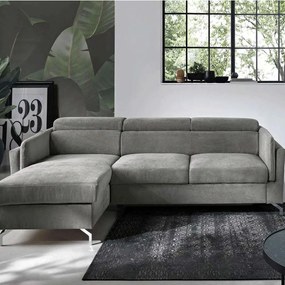 Καναπές-Κρεβάτι Γωνιακός Με Αναστρέψιμη Γωνία Santelmo 248x160x77+21cm Light Grey Capodarte