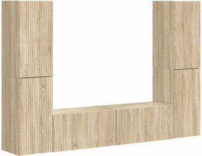 vidaXL Σετ επίπλου τηλεόρασης 6 pcs Δρύς Sonoma Επεξεργασμένο ξύλο