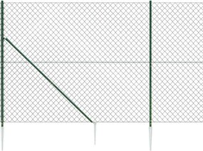 vidaXL Συρματόπλεγμα Περίφραξης Πράσινο 2,2 x 25 μ. με Καρφωτές Βάσεις