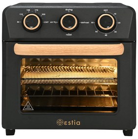 Φριτέζα Αέρος-Φουρνάκι Μαύρο 12lt 1400w με 4 Λειτουργίες Ψησίματος Estia Home Art Oak 06-23690