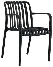 ARMCHAIR POLYPROPYLENE TIPPY  BLACK 55x55x81Hcm.