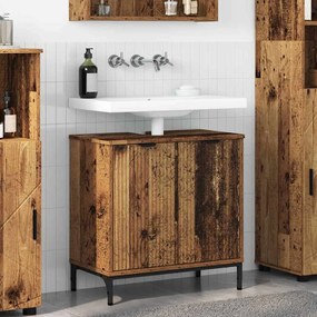 vidaXL Ντουλάπα Νιπτήρα Mπάνιου Παλαιό ξύλο 60.5 x 33.5 x 61 εκ