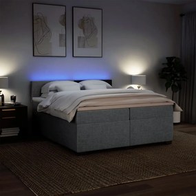 ΚΡΕΒΑΤΙ BOXSPRING ΜΕ ΣΤΡΩΜΑ ΑΝΟΙΧΤΟ ΓΚΡΙ 200X200 ΕΚ. ΥΦΑΣΜΑΤΙΝΟ 3288288