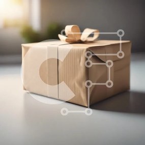 Intra Συλλεκτικό Ξύλινο Παζλ Plywood  4mm - Τυλιγμένο κουτί δώρου στο τραπέζι Σε Ξύλινο Κουτί - Διαστάσεις: 10x10 cm – 25 κομμάτια