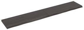 Πάγκος Μπάνιου Σκούρο Καφέ 220x40x(2-4) εκ. Επεξεργ. Μασίφ Ξύλο - Γκρι