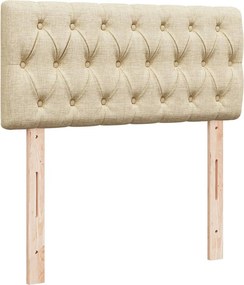 vidaXL Κρεβάτι Boxspring με Στρώμα Κρεμ 90x200 εκ.Υφασμάτινο