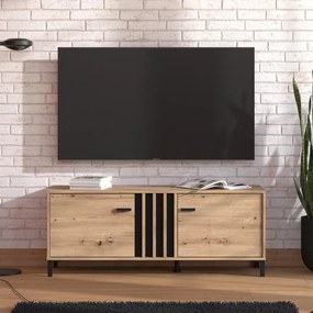 Έπιπλο Τηλεόρασης Laval 131 2K2V Artisan Oak - Μαύρο 132x40x52 εκ. 132x40x52 εκ.