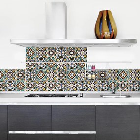 Μπορντούρα προστασίας τοίχων κουζίνας Green Tiles