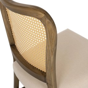 ΚΑΡΕΚΛΑ ΤΟΟΝ ΞΥΛΟ RATTAN ΥΦΑΣΜΑ  47x52x91,5Υεκ.