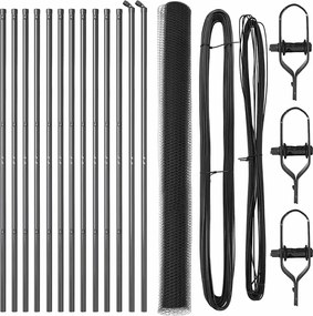 vidaXL Στύλος Περιφράξεων Γκρι 25 x 1,5 μ (πλέγμα 13 χιλ.) Ατσάλι