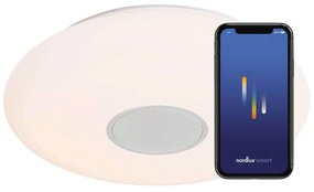 Φωτιστικό Οροφής - Πλαφονιέρα Με Ηχείο Smart Djay Smart 2110886101 Φ40x9cm Dim Led 2200lm 21W White Nordlux Plastic
