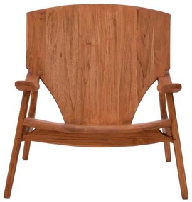 Πολυθρόνα Brazin pakoworld φυσικό teak ξύλο 72x71x77εκ