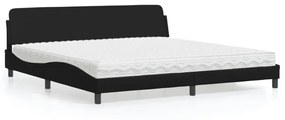 vidaXL Κρεβάτι με Στρώμα Μαύρο 200x200 εκ. Συνθετικό Δέρμα