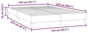 Box Spring Κρεβάτι χωρίς στρώμα Σκούρο γκρι 140x220cm Βελούδινο - Γκρι