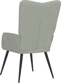 vidaXL Πολυθρόνα Relax Ανοιχτό Γκρι Βελούδινη