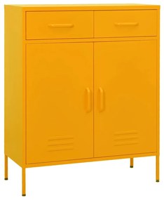vidaXL Ντουλάπι Αποθήκευσης Μουσταρδί 80x35x101,5 εκ. από Ατσάλι