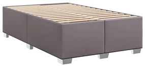 vidaXL Κρεβάτι Boxspring με Στρώμα Γκρι 120x190εκ. από Συνθετικό Δέρμα