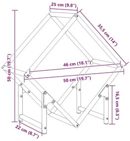 Ράφι για καυσόξυλα Ανθρακί 50x25x50 εκ. Ατσάλι ψυχρής έλασης - Ανθρακί