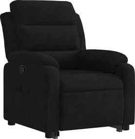 vidaXL Πολυθρόνα Ανακλινόμενη με Ανύψωση Μαύρο Βελούδινη