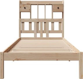 vidaXL Κρεβάτι Βιβλιοθήκη Χωρίς Στρώμα 75x190 εκ Μασίφ Ξύλο Πεύκο